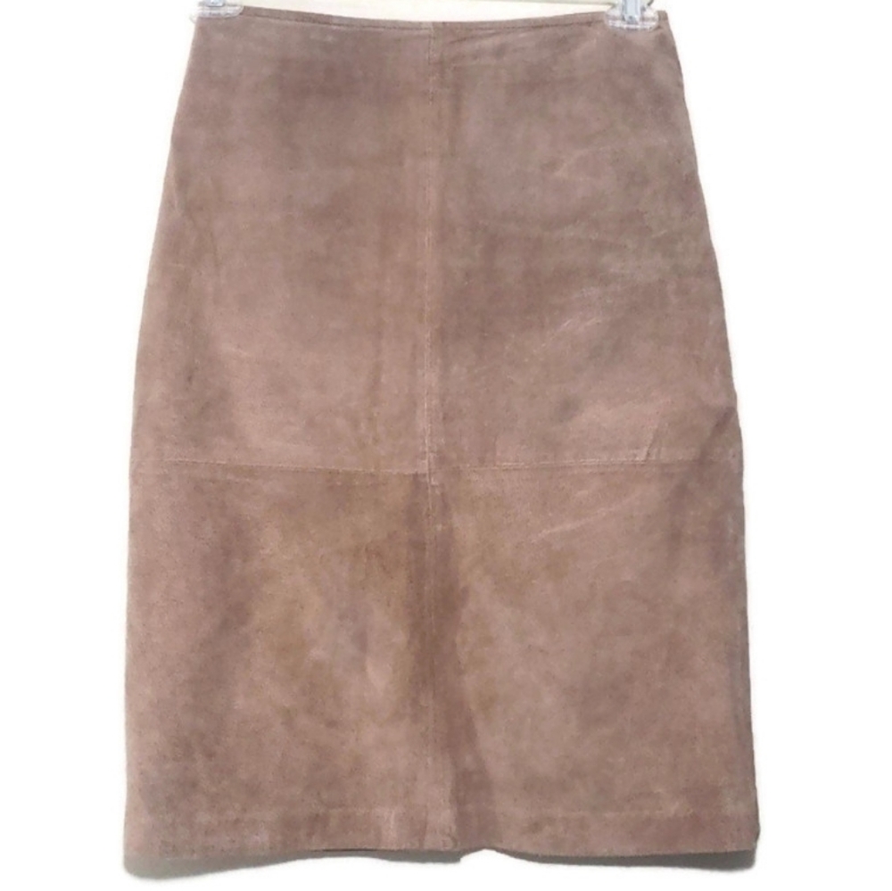 Leather Skirt Tan Size 6